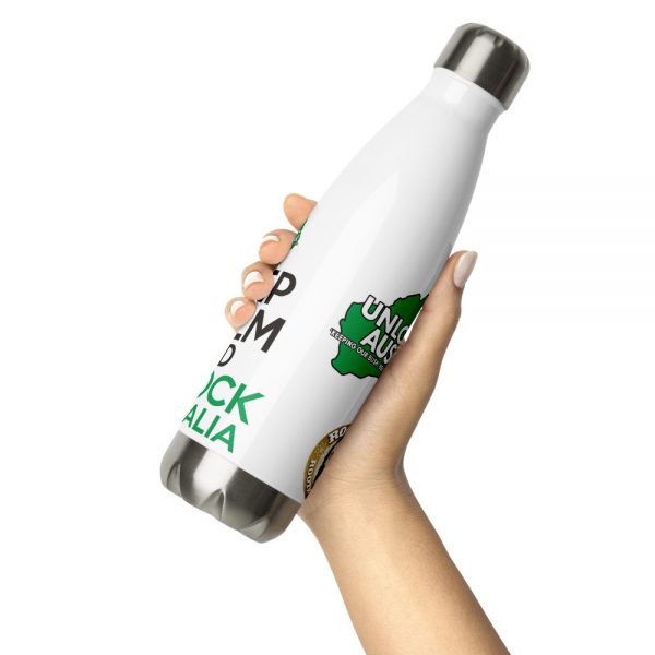 Stainless Steel Water Bottle - Unlock Australia - Keep Calm Design