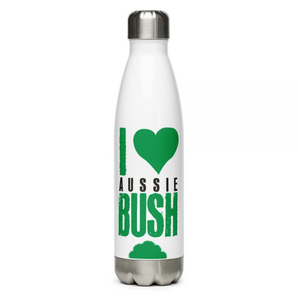 Stainless Steel Water Bottle - Unlock Australia - I Love Aussie Bush Design