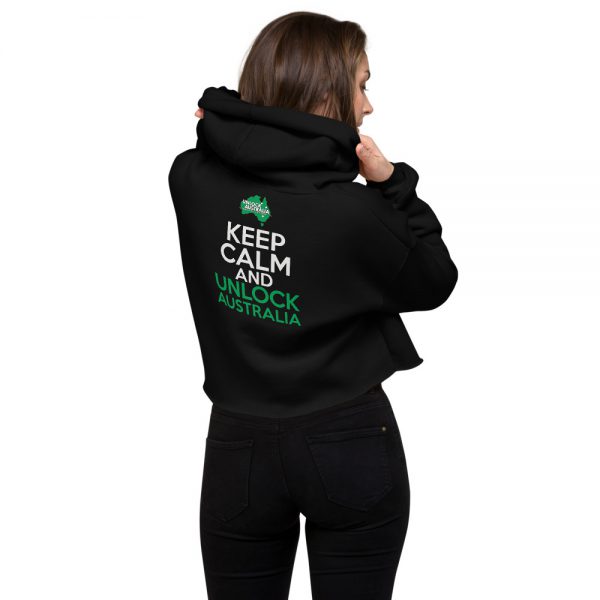 Women's Crop Hoodie - Unlock Australia - Keep Calm Design