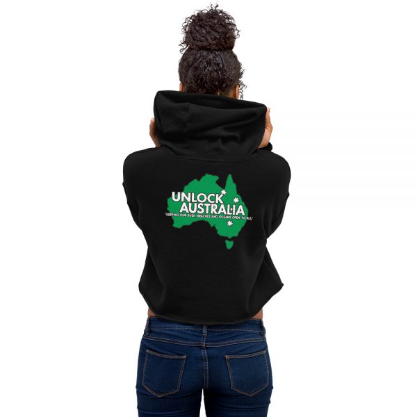 Women's Crop Hoodie - Unlock Australia - Map Design