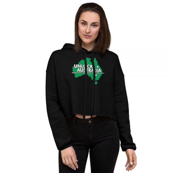 Women's Crop Hoodie - Unlock Australia - Keep Calm Design