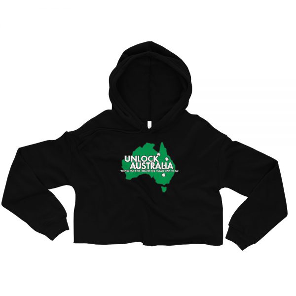 Women's Crop Hoodie - Unlock Australia - Fight For Your Rights Design