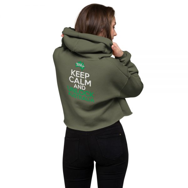 Women's Crop Hoodie - Unlock Australia - Keep Calm Design