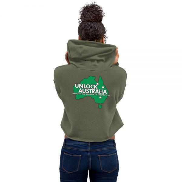 Women's Crop Hoodie - Unlock Australia - Map Design