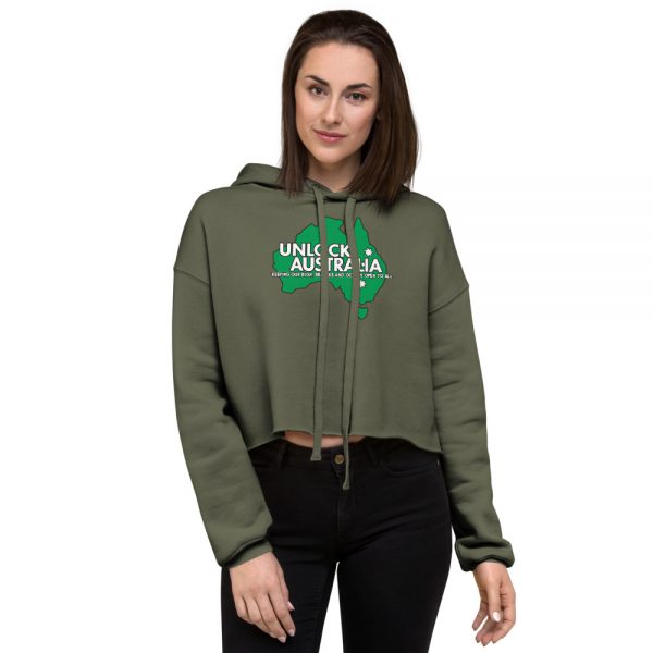 Women's Crop Hoodie - Unlock Australia - Fight For Your Rights Design