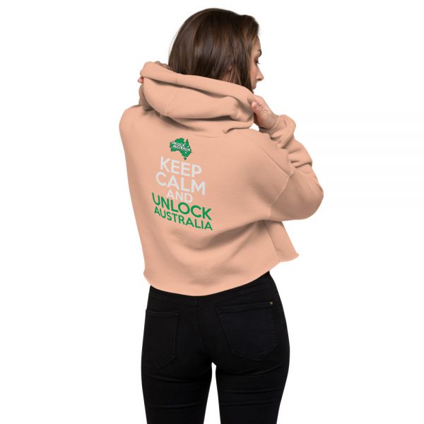 Women's Crop Hoodie - Unlock Australia - Keep Calm Design