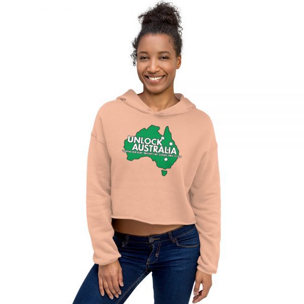 Women's Crop Hoodie - Unlock Australia - Keep Calm Design