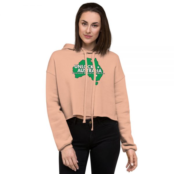 Women's Crop Hoodie - Unlock Australia - Keep Calm Design