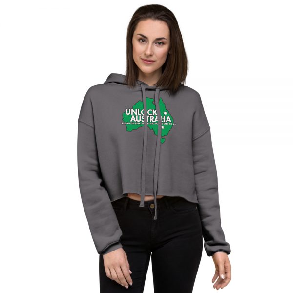 Women's Crop Hoodie - Unlock Australia - Keep Calm Design