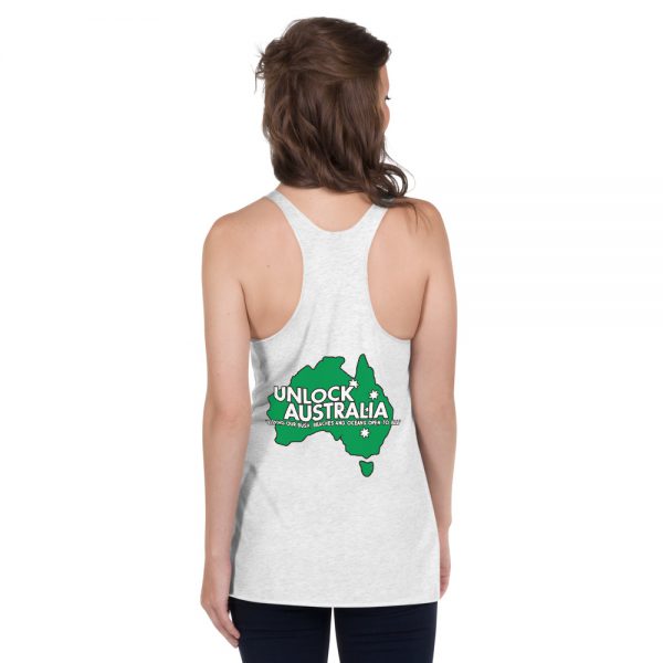 Women's Racerback Tank - Unlock Australia - Love Aussie Bush Design