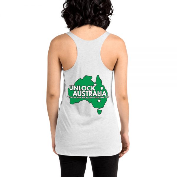 Women's Racerback Tank - Unlock Australia - Fight For Your Rights Design