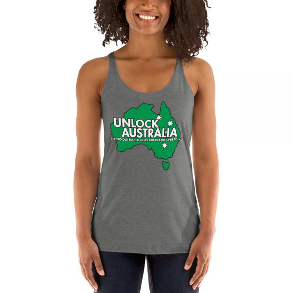 Women's Racerback Tank - Unlock Australia - Map Design