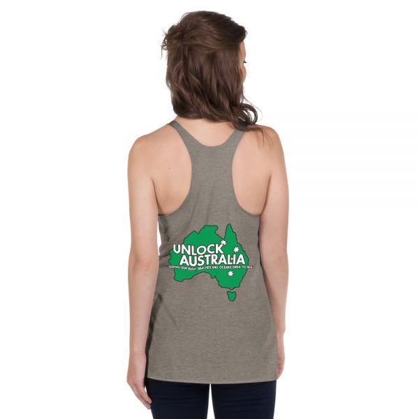 Women's Racerback Tank - Unlock Australia - Love Aussie Bush Design