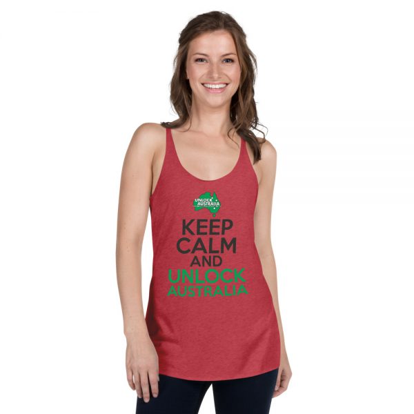 Women's Racerback Tank - Unlock Australia - Keep Calm Design