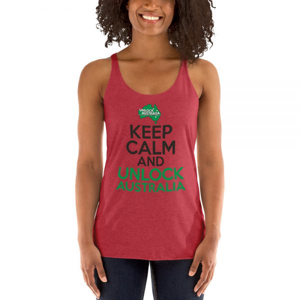 Women's Racerback Tank - Unlock Australia - Keep Calm Design