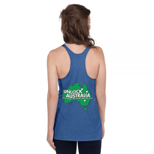 Women's Racerback Tank - Unlock Australia - Love Aussie Bush Design