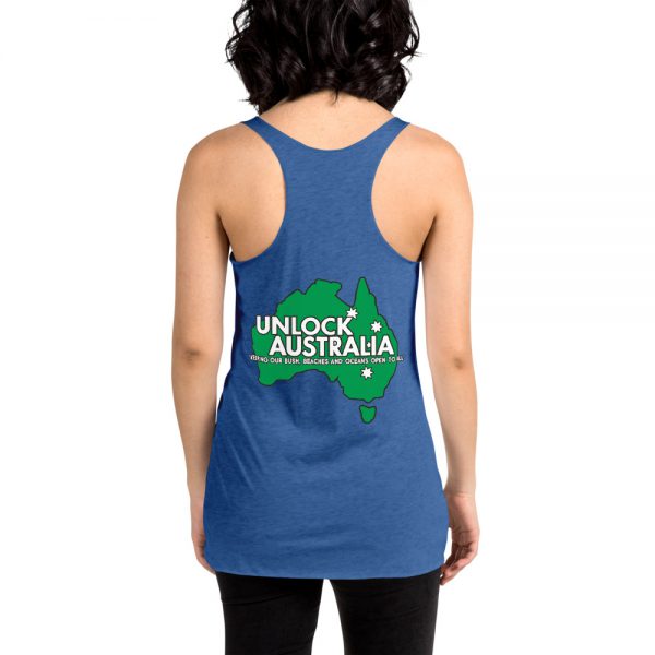 Women's Racerback Tank - Unlock Australia - Fight For Your Rights Design