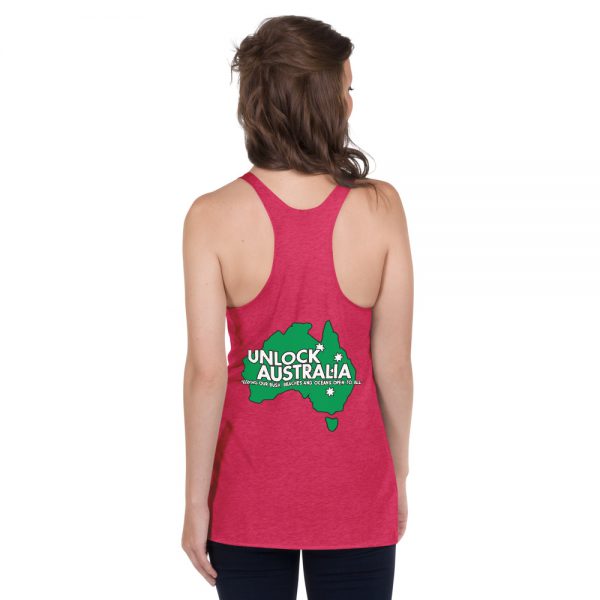 Women's Racerback Tank - Unlock Australia - Love Aussie Bush Design