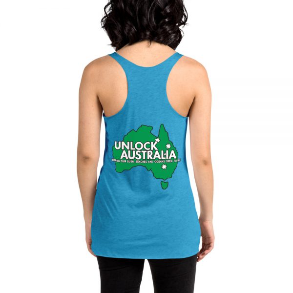 Women's Racerback Tank - Unlock Australia - Fight For Your Rights Design