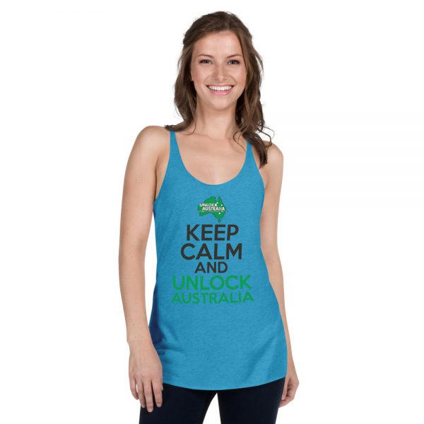 Women's Racerback Tank - Unlock Australia - Keep Calm Design