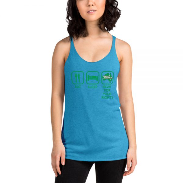 Women's Racerback Tank - Unlock Australia - Fight For Your Rights Design