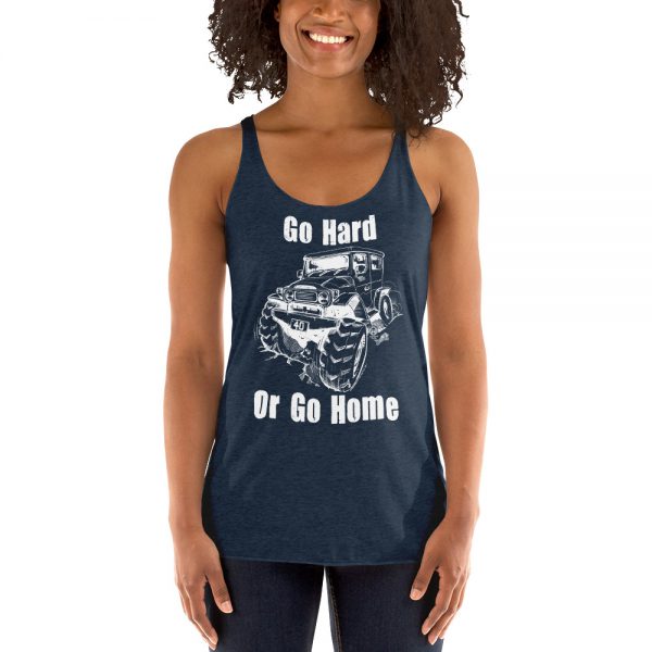 Women's Racerback Tank - 40 Series - Go Hard Or Go Home Design